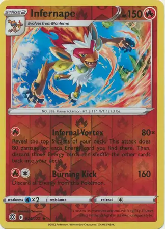026/172 Infernape BRS Rare Holo Reverse Holo