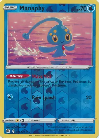 041/172 Manaphy BRS Rare Reverse Holo