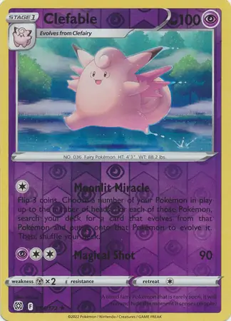 054/172 Clefable BRS Rare Reverse Holo