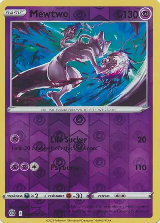 056/172 Mewtwo BRS Rare Reverse Holo