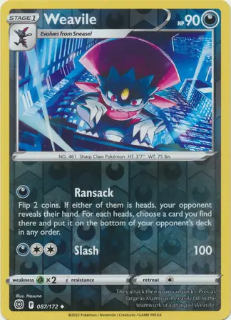 087/172 Weavile BRS Uncommon Reverse Holo