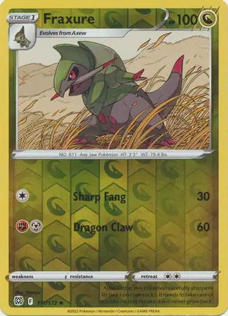 111/172 Fraxure BRS Uncommon Reverse Holo