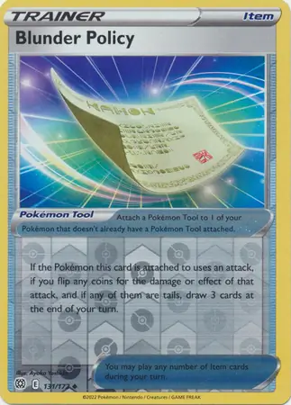 131/172 Blunder Policy BRS Uncommon Reverse Holo