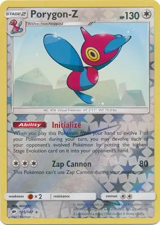 105/147 Porygon-Z BUS Rare Holo Reverse Holo