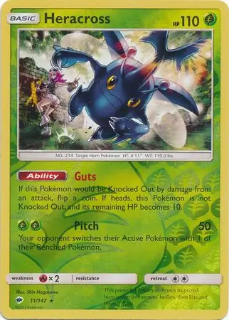 11/147 Heracross BUS Rare Reverse Holo