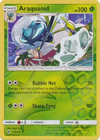 15/147 Araquanid BUS Rare Reverse Holo