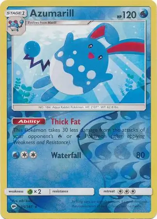 35/147 Azumarill BUS Rare Reverse Holo