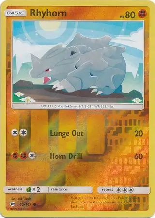 65/147 Rhyhorn BUS Common Reverse Holo