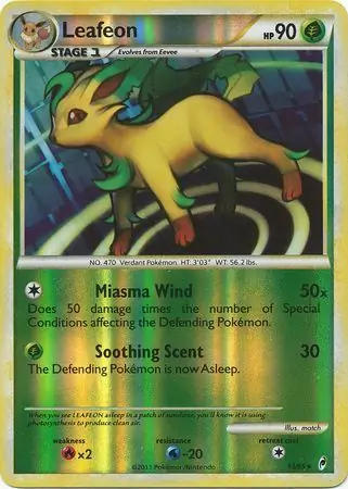 13/95 Leafeon CL Rare Holo Reverse Holo