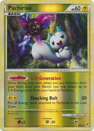 18/95 Pachirisu CL Rare Holo Reverse Holo