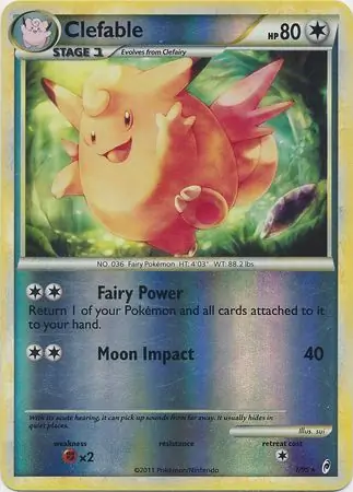 1/95 Clefable CL Rare Holo Reverse Holo