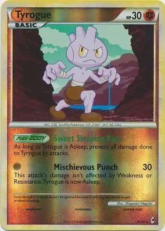 36/95 Tyrogue CL Rare Reverse Holo