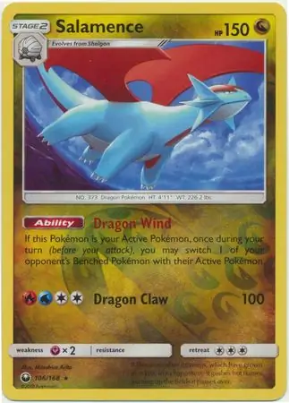 106/168 Salamence CES Rare Holo Reverse Holo
