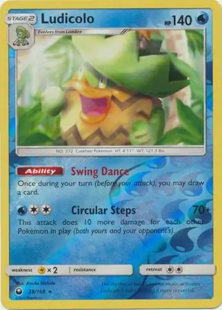 38/168 Ludicolo CES Rare Holo Reverse Holo