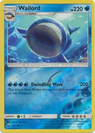 40/168 Wailord CES Rare Reverse Holo