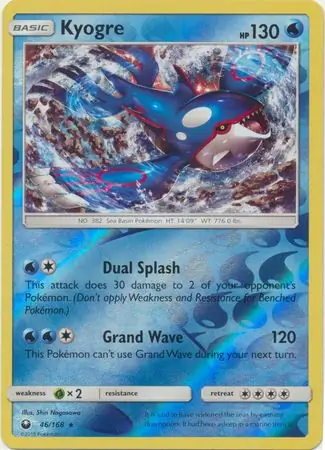 46/168 Kyogre CES Rare Holo Reverse Holo