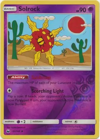 62/168 Solrock CES Uncommon Reverse Holo