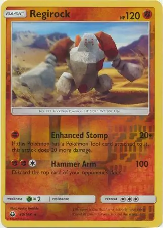 80/168 Regirock CES Rare Reverse Holo