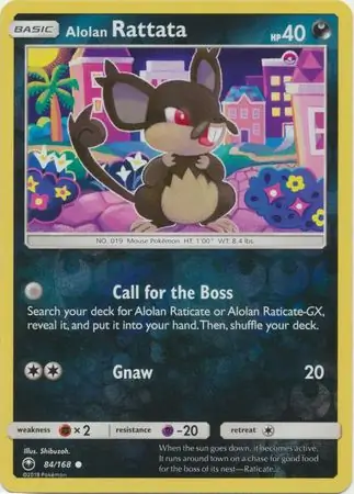 84/168 Alolan Rattata CES Common Reverse Holo