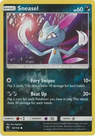 86/168 Sneasel CES Common Reverse Holo