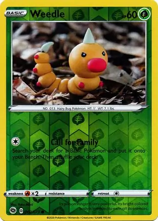 Weedle Champion's Path 002/073 Common Reverse Holo