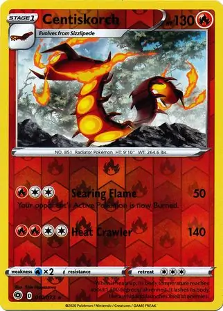 Centiskorch Champion's Path 010/073 Rare Holo Reverse Holo