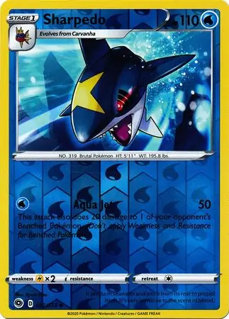 Sharpedo Champion's Path 012/073 Uncommon Reverse Holo