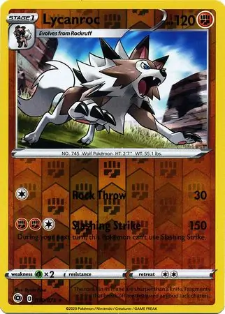 Lycanroc Champion's Path 030/073 Rare Holo Reverse Holo