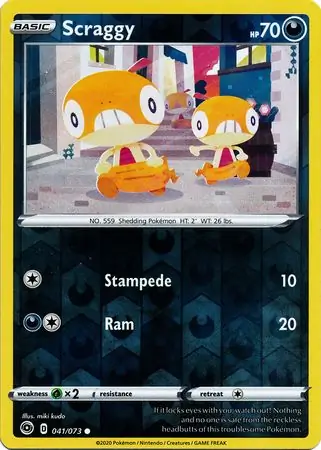 Scraggy Champion's Path 041/073 Common Reverse Holo