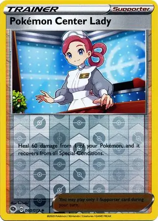 Pokémon Center Lady Champion's Path 060/073 Uncommon Reverse Holo