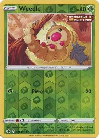 001/198 Weedle CRE Common Reverse Holo