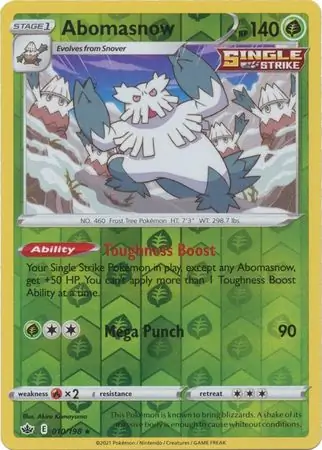 010/198 Abomasnow CRE Rare Reverse Holo