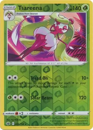 015/198 Tsareena CRE Rare Reverse Holo
