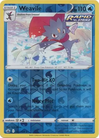 031/198 Weavile CRE Rare Holo Reverse Holo