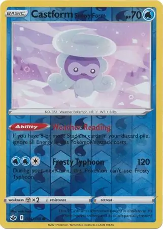 034/198 Castform Snowy Form CRE Common Reverse Holo