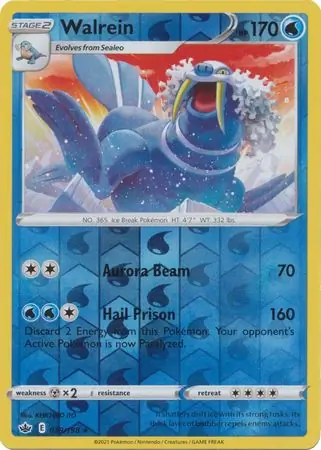 039/198 Walrein CRE Rare Reverse Holo