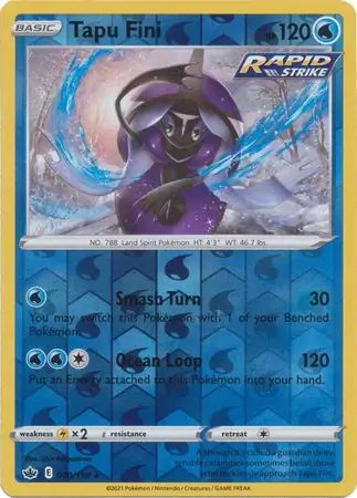 040/198 Tapu Fini CRE Rare Holo Reverse Holo