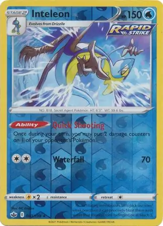 043/198 Inteleon CRE Rare Holo Reverse Holo