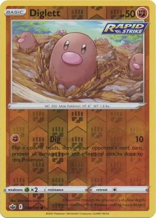 076/198 Diglett CRE Common Reverse Holo