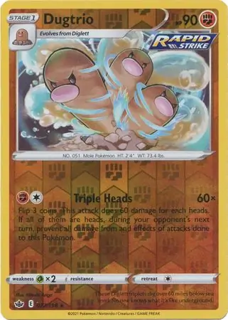 077/198 Dugtrio CRE Rare Reverse Holo