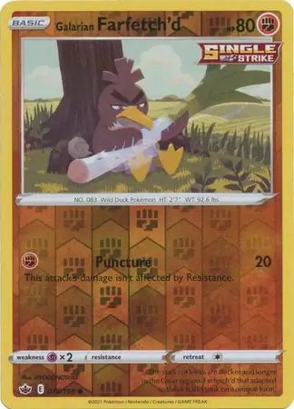 078/198 Galarian Farfetch'd CRE Common Reverse Holo
