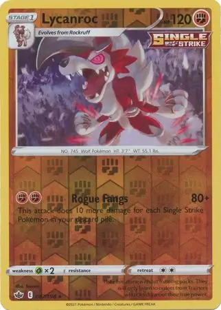 087/198 Lycanroc CRE Rare Holo Reverse Holo