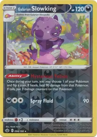 098/198 Galarian Slowking CRE Rare Holo Reverse Holo