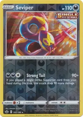 102/198 Seviper CRE Rare Reverse Holo