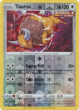 115/198 Tauros CRE Rare Holo Reverse Holo