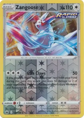 120/198 Zangoose CRE Rare Reverse Holo