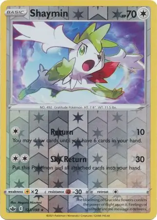 123/198 Shaymin CRE Rare Holo Reverse Holo