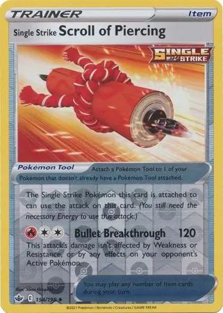 154/198 Single Strike Scroll of Piercing CRE Uncommon Reverse Holo