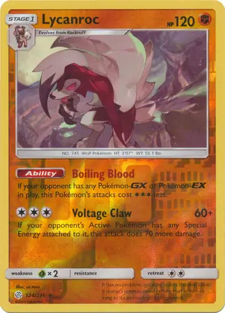 124/236 Lycanroc CEC Rare Holo Reverse Holo