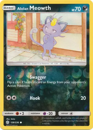 128/236 Alolan Meowth CEC Common Reverse Holo